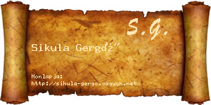 Sikula Gergő névjegykártya